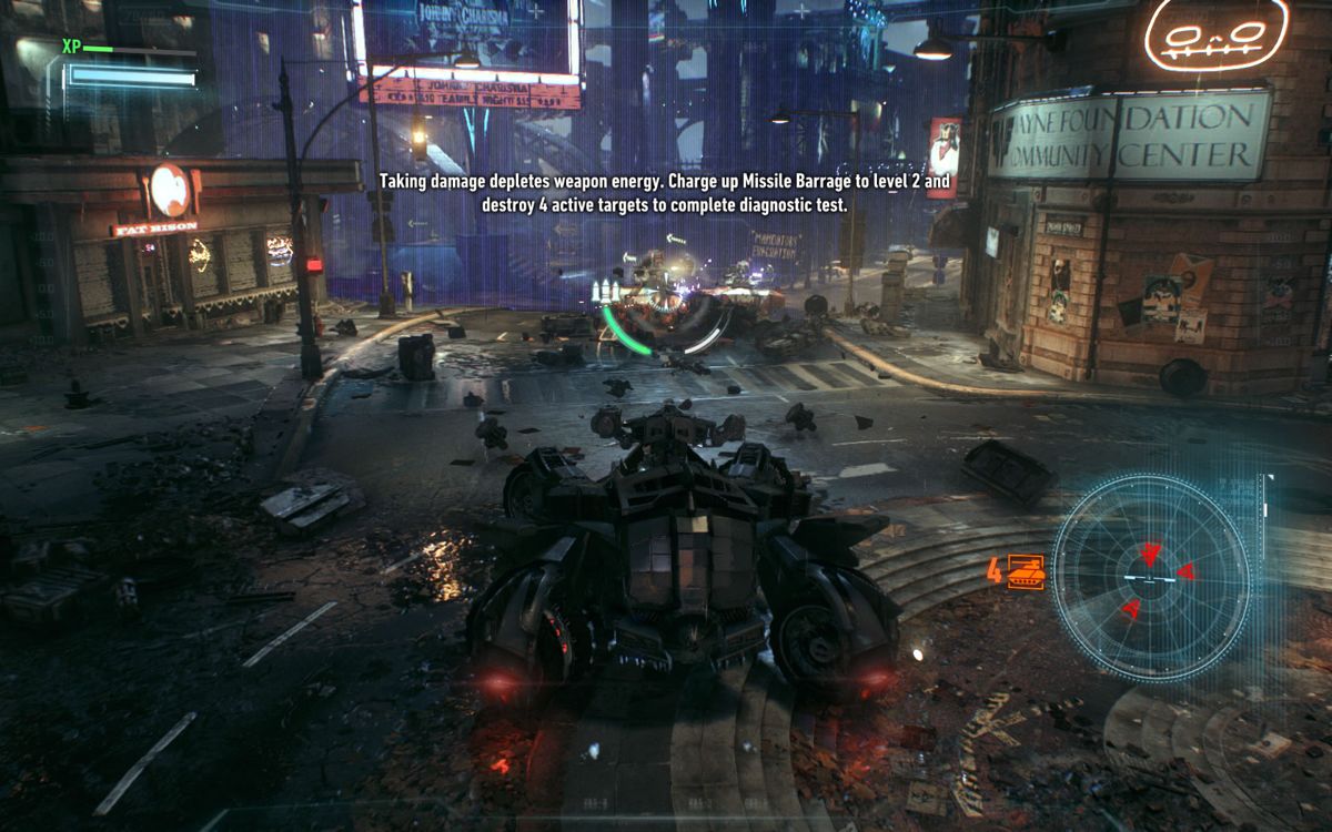 Batmobile in pursuit mode